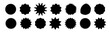 Starburst speech bubbles. Starburst, black price sticker sunburst icons. Black Sunburst. Flat vintage price tag stickers. Vector