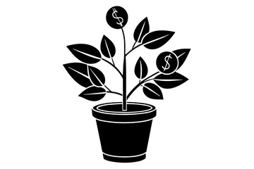 Wall Mural - money-plant-illustration-minimalism vector svg