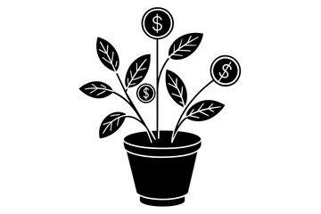 Wall Mural - money-plant-illustration-minimalism vector svg