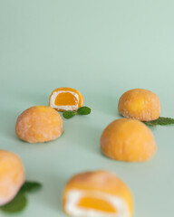 Wall Mural - A popular Japanese dessert made from rice flour and cream filling - mochi