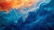 Abstract blue and orange fluid art design