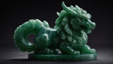 Fototapeta Konie - Jade sculpture of a mythical creature symbolizing prosperity and good fortune.