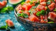  garnish with mint leaves and add sliced watermelon