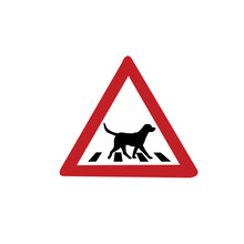 Warning Sign Of Dogs Crossing This Area Stock Vector Illustration