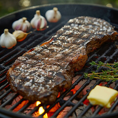 grilled meat on the grill