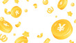立体的なかわいいコインの背景イラスト_16:9_円
