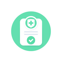 Sticker - medical insurance vector icon for apps and web