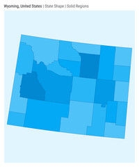 Wall Mural - Wyoming, United States. Simple vector map. State shape. Solid Regions style. Border of Wyoming. Vector illustration.