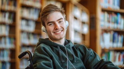 Sticker - Happy Student in the Library