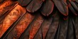 Detailed view of the texture and coloration of a birds feathers.