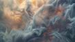 Smoke on room floor. Cigarette smoke. Fairytale smoke moves on light background. Panoramic view of the abstract fog. Swirling cloudiness, mystery mist or smog rolling low across the ground