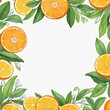 Frame with Orange Fruits in Bright Colours 