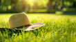 Summer hat on the grass