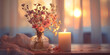 Fiori e candela per una serata romantica.