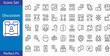set of thin line discussion icons vector.eps