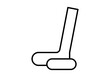 Icono negro de palo de hockey en fondo blanco.