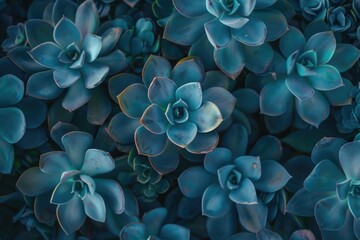 Sticker - A beautiful close-up shot of a bunch of blue flowers. Perfect for nature or gardening concepts