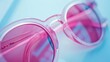 © Fotograf - Pink glasses resting on a table, perfect for lifestyle or fashion concepts