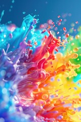 Sticker - Close up of a rainbow colored substance, suitable for abstract backgrounds