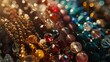A close-up view of many different colored beads. Perfect for jewelry making projects