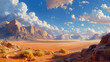 Painting of desert landscape