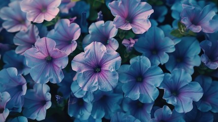 Canvas Print - Detailed close up of vibrant purple flowers, perfect for nature backgrounds or floral designs