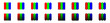 RGB pixel monitor. Vector RGB screen. Red, Green, Blue stripes of RGB screen on a white background