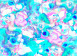 Holiday abstract watery seamless pattern with multicolor watercolor spotes. Forecasting fashion rapport with light blue, pink, indigo blurred vision spots and dots.