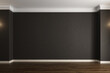 Empty room with black wall. 3d illustration
