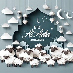 Wall Mural - Eid al-Adha banner on social media    