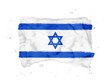 Flag of Israel, brush stroke background.  Flag State of Israel on white background. Watercolor style for your design, app, UI.  EPS10.