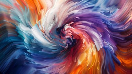 Aufkleber - A mesmerizing abstract design that dynamically swirls cool and warm colors, suggesting creativity and emotional depth