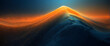 Dramatic digital art of a fiery mountain peak contrasting with a cold starry night sky