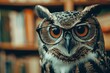 Wise Owl with Glasses, Education Concept
