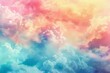 ethereal watercolor clouds in pastel rainbow hues dreamy abstract background digital ilustration