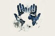 human handprints and globe on white background conceptual illustration digital ilustration