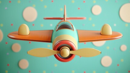 Wall Mural - A retro-inspired isolated flying gadget with a funky Memphis design  AI generated illustration