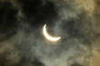 Partial solar eclipse high contrast close up