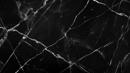 Aufkleber - Luxurious black marble with intricate white veins creates an elegant and timeless background for design