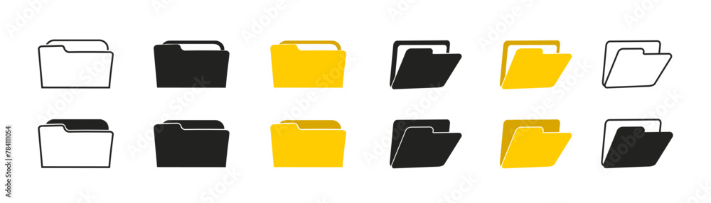 File folder icon set. Design for app, logo etc. Vector EPS 10 Stock ...