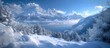 Magnificent Snowy Alpine Vista with Frozen Lake in Picturesque Winter Landscape