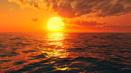 Wall Mural - beautiful sunset over the sea.