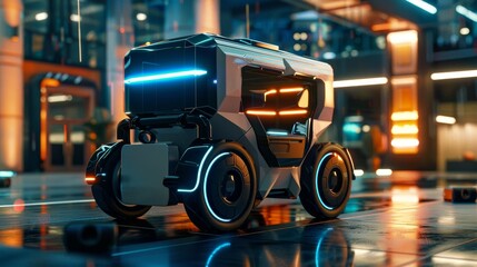 An innovative take on delivery service with futuristic 3d elements   AI generated illustration