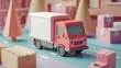 Bold and graphic 3d render of a delivery service concept   AI generated illustration