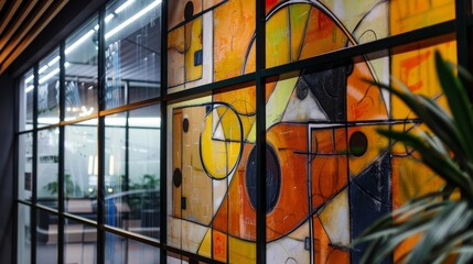 Wall Mural - Cubist-inspired artwork transforming the space   AI generated illustration