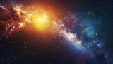 Fototapeta  - Captivating Interstellar Odyssey A Cosmic Tapestry of Radiant Galaxies Nebulae and Celestial Wonders