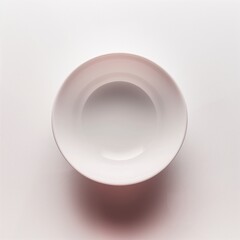 Wall Mural - Top view of empty white small bowl isolated on white background.