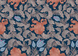 Floral vintage seamless pattern for retro wallpapers, textiles, designs. Enchanted Vintage Flowers. Arts and Crafts movement inspired.