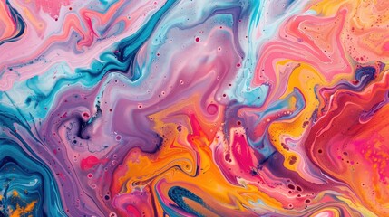 Canvas Print - Colorful abstract painting background. Liquid marbling paint background. Fluid painting abstract texture. Intensive colorful mix of acrylic vibrant