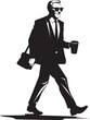 Corporate Stride Businessmans Walk Icon Briefcase Odyssey Entrepreneurial Journey Logo